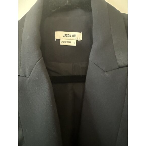 Jason Wu Double Breasted Tuxedo Blazer | Women’s Size Small | Satin Lapel - Picture 2 of 6